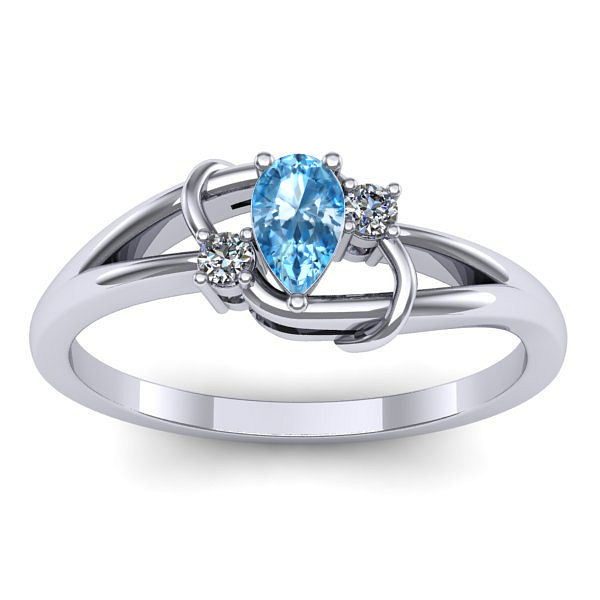 Inel logodna cu topaz blue lacrima