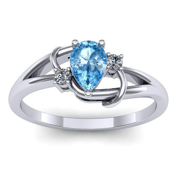 Inel logodna cu topaz blue lacrima