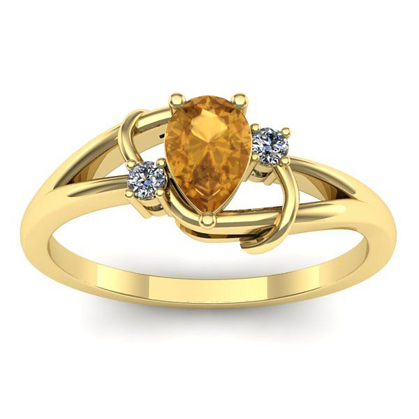 Inel de logodna cu citrin lacrima