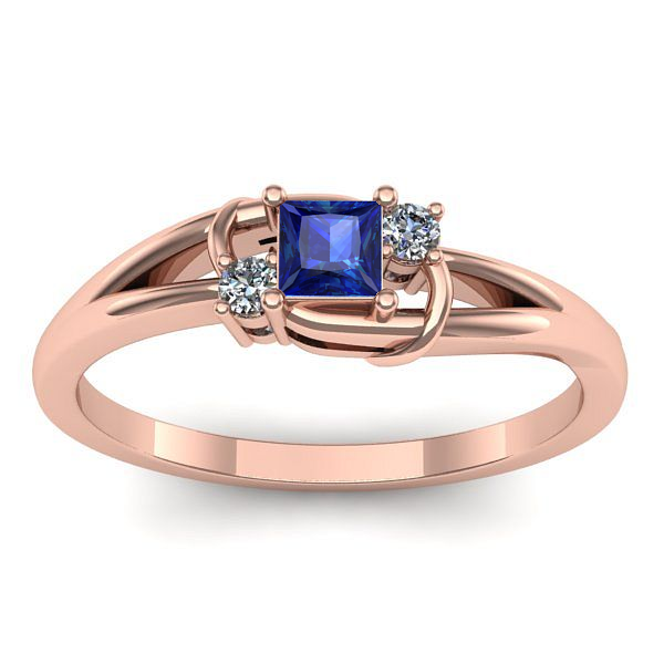 Inel logodna cu safir patrat