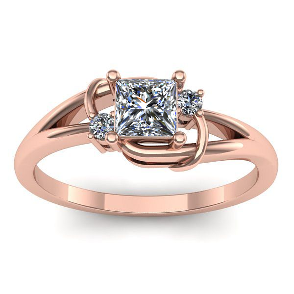 Inel cu diamant patrat