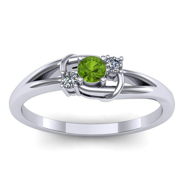 Inel cu peridot rotund