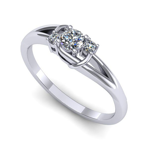 Inel din aur alb cu diamant