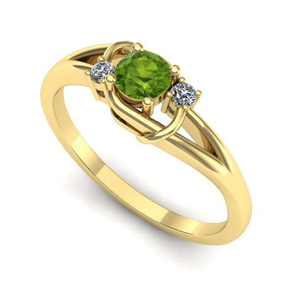 Inel de logodna din aur galben cu peridot