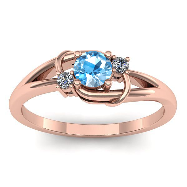 Inel logodna cu topaz blue rotund