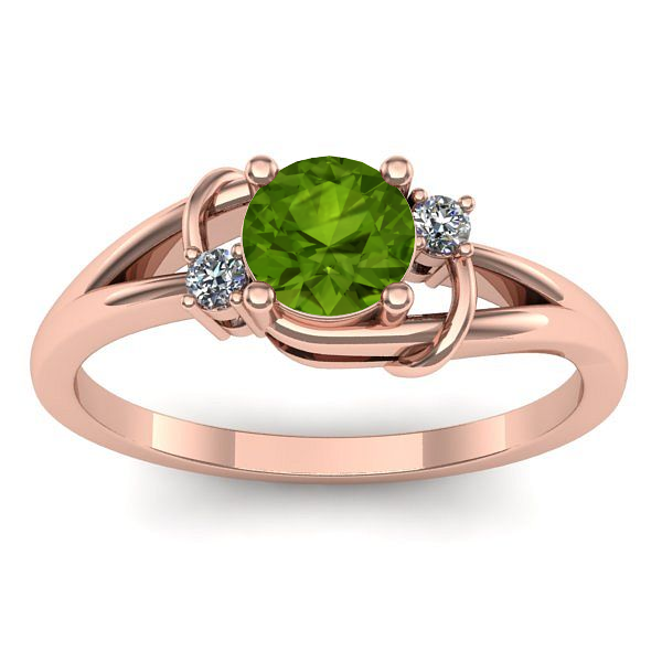 Inel cu peridot rotund
