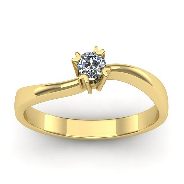 Inel cu diamant rotund