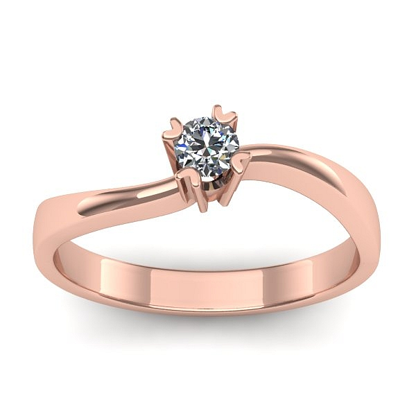 Inel cu diamant rotund