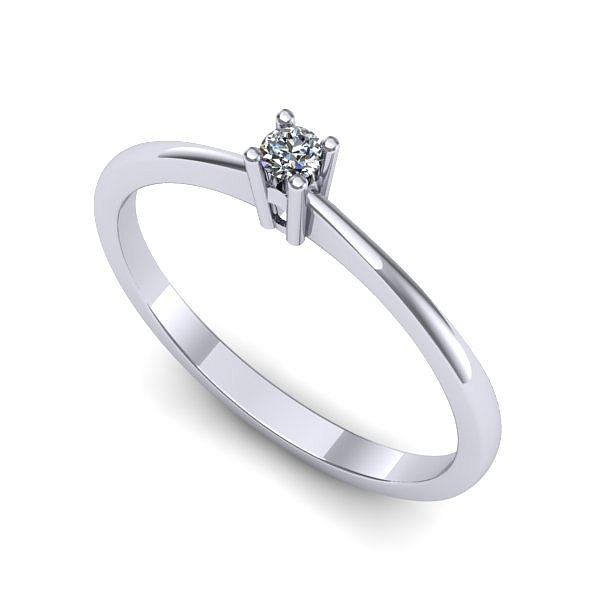 Inel logodna din aur alb cu diamant