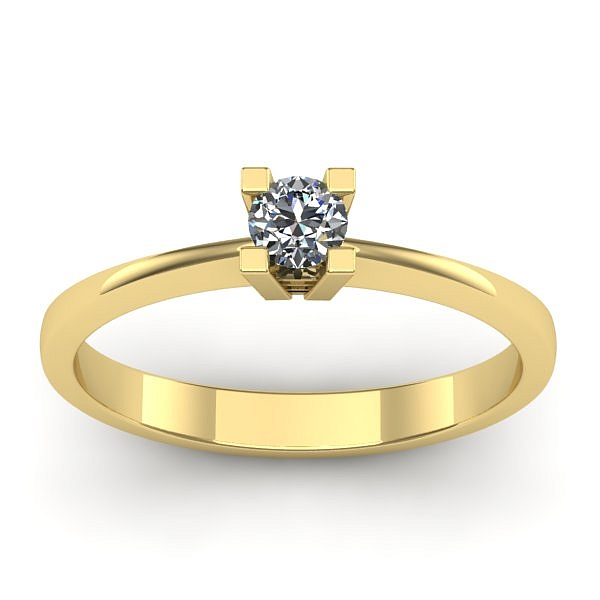 Inel cu diamant rotund