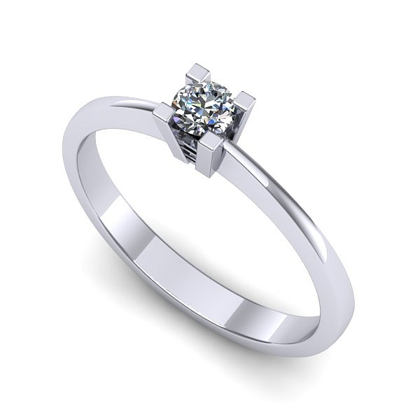 Inel logodna din aur alb cu diamant