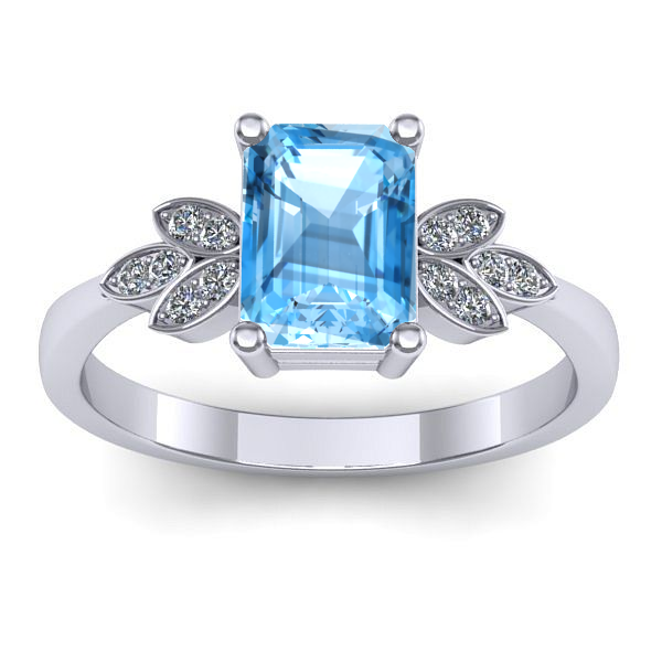 Inel cu topaz blue dreptunghiular
