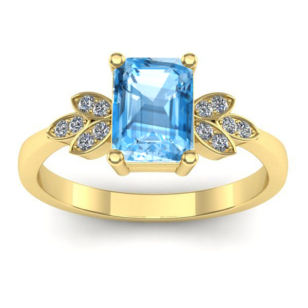 Inel de logodna cu topaz blue dreptunghiular