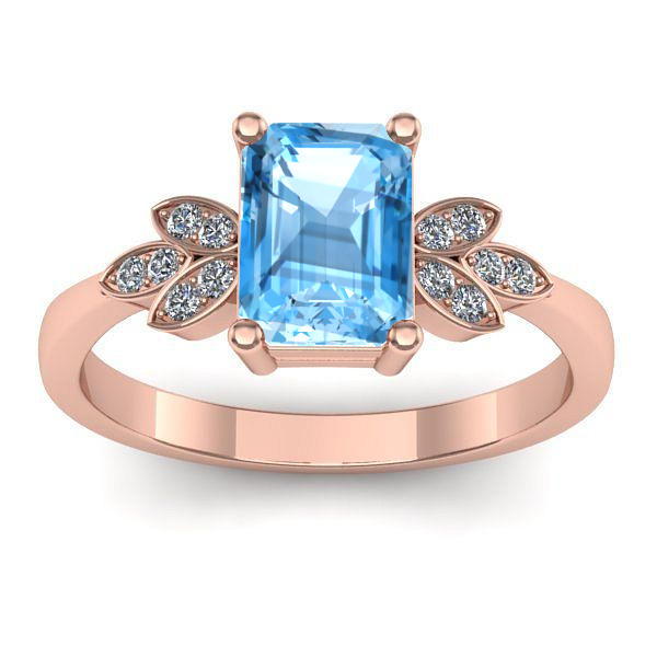 Inel logodna cu topaz blue dreptunghiular