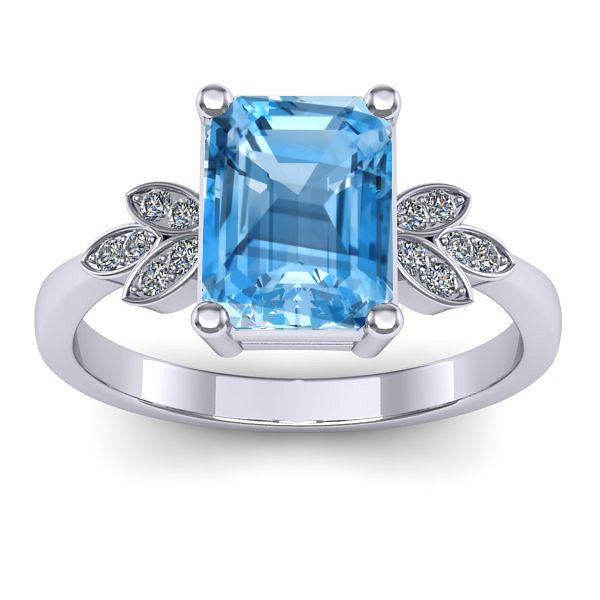 Inel de logodna cu topaz blue dreptunghiular