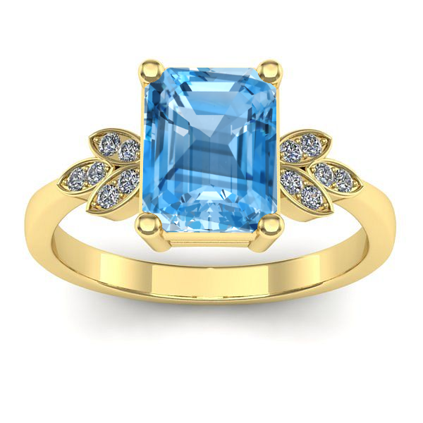 Inel de logodna cu topaz blue dreptunghiular