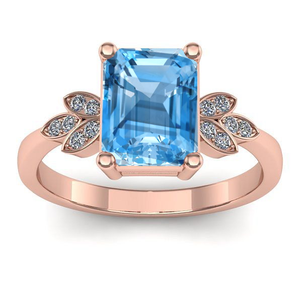 Inel logodna cu topaz blue dreptunghiular