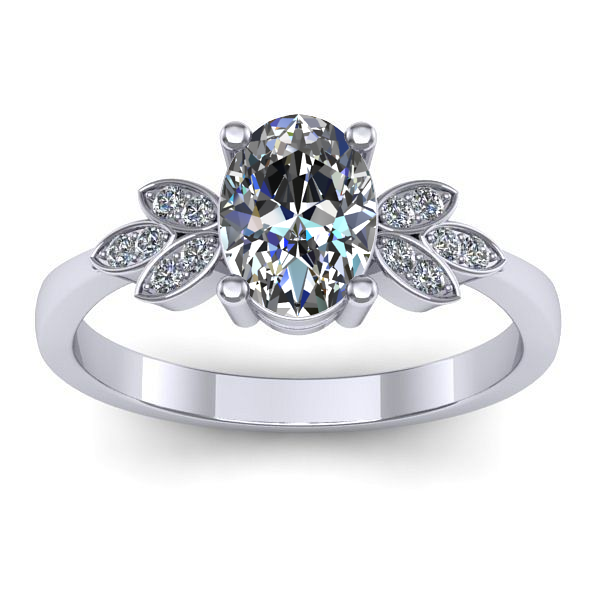 Inel de logodna cu safir alb oval