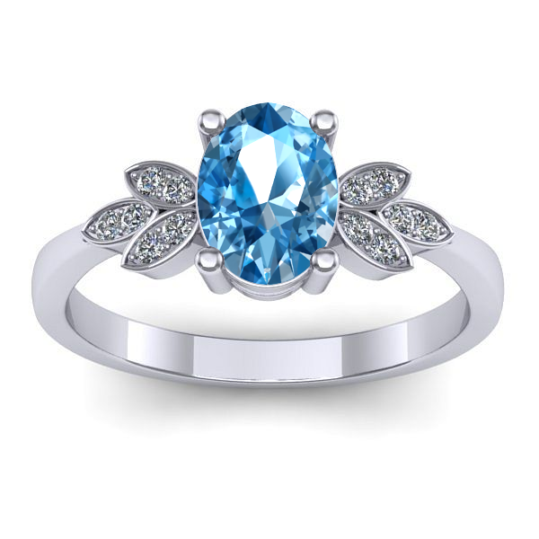 Inel de logodna cu topaz blue oval