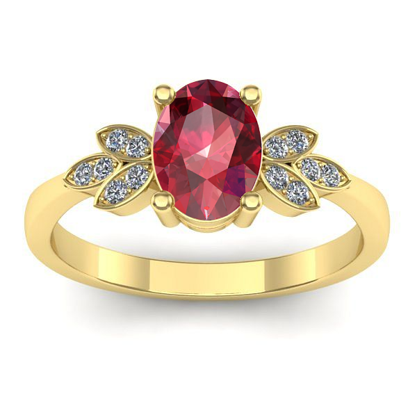Inel cu rubin oval