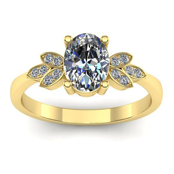 Inel logodna cu safir alb oval