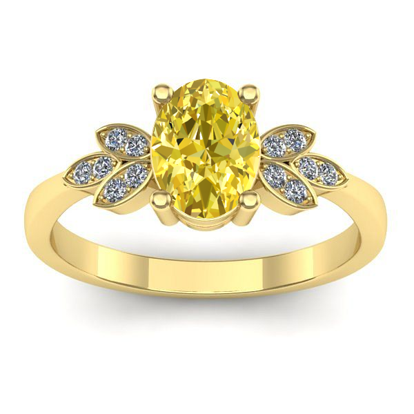 Inel de logodna cu safir galben oval
