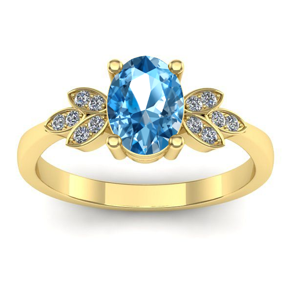 Inel cu topaz blue oval
