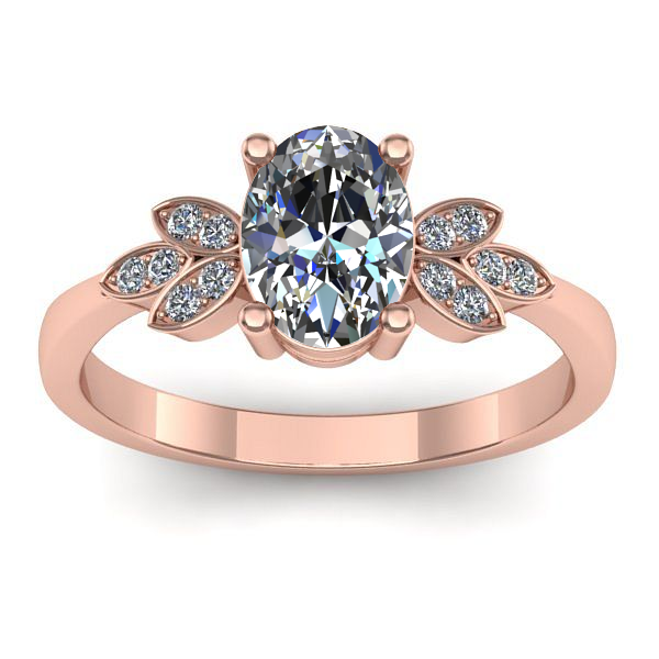 Inel cu diamant de laborator oval