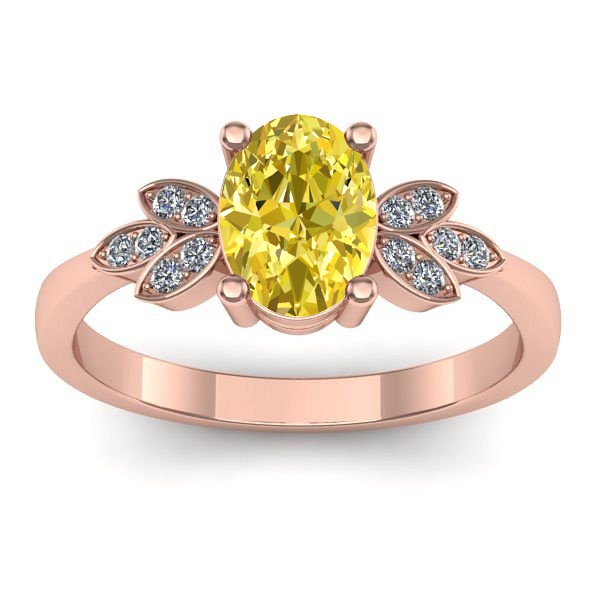 Inel de logodna cu safir galben oval