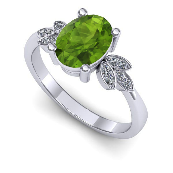 Inel din aur alb cu peridot
