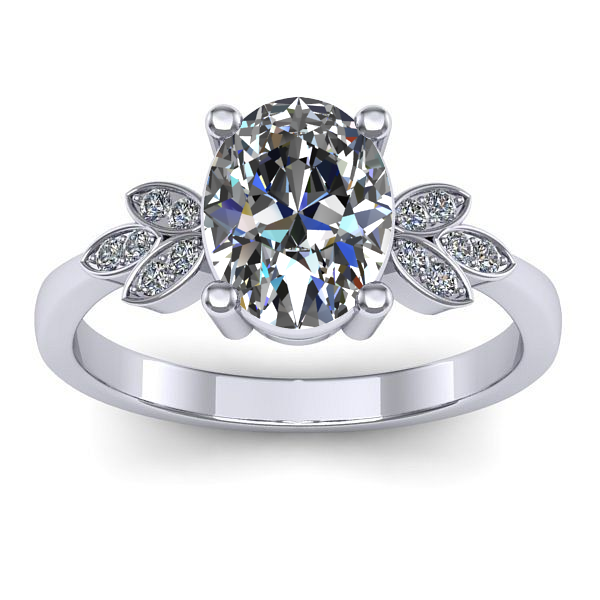 Inel de logodna cu safir alb oval