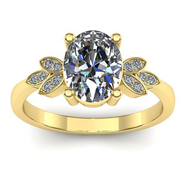 Inel cu safir alb oval