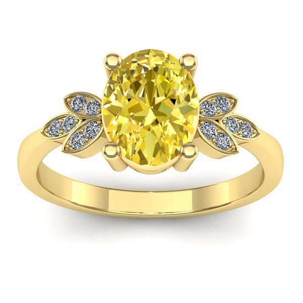 Inel cu safir galben oval