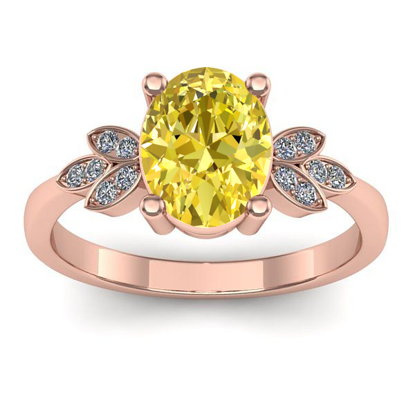 Inel cu safir galben oval