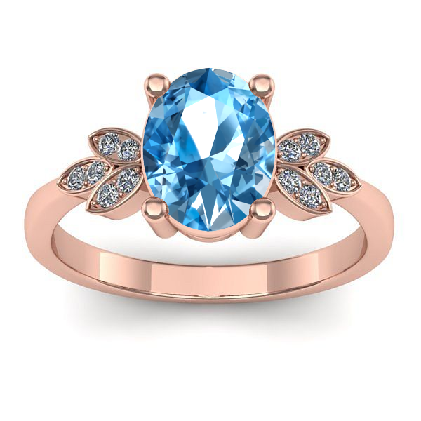 Inel logodna cu topaz blue oval