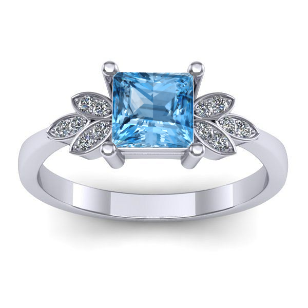 Inel de logodna cu topaz blue patrat