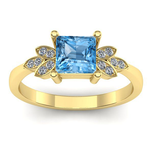 Inel cu topaz blue patrat
