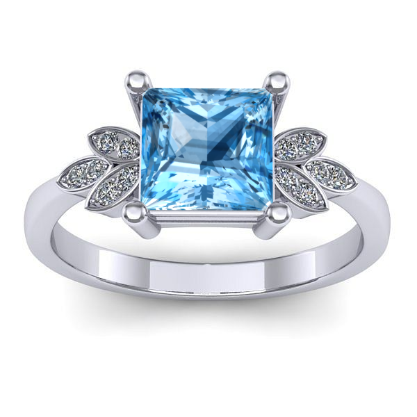 Inel logodna cu topaz blue patrat