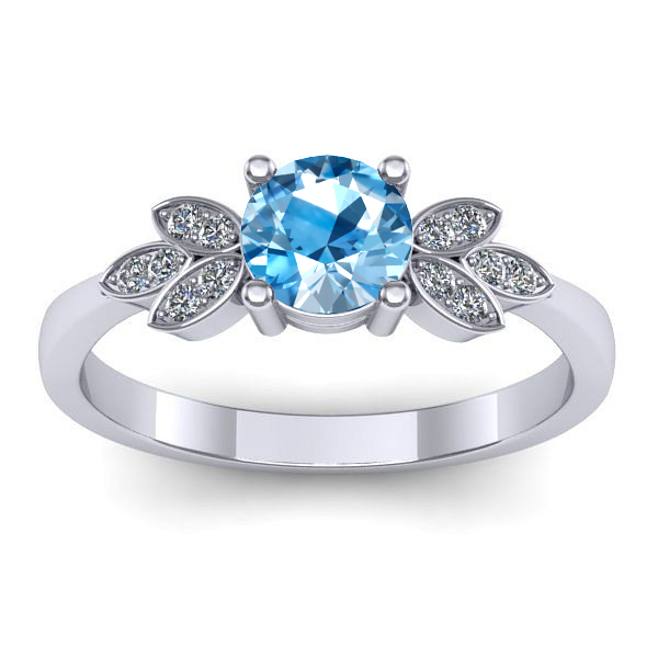 Inel de logodna cu topaz blue rotund