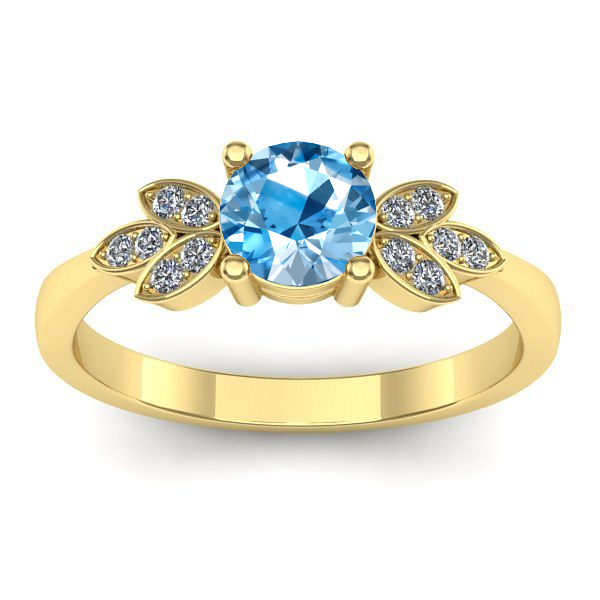Inel cu topaz blue rotund