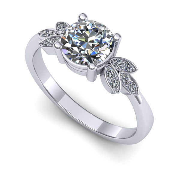 Inel de logodna din aur alb cu diamant