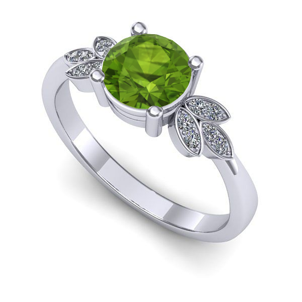 Inel din aur alb cu peridot