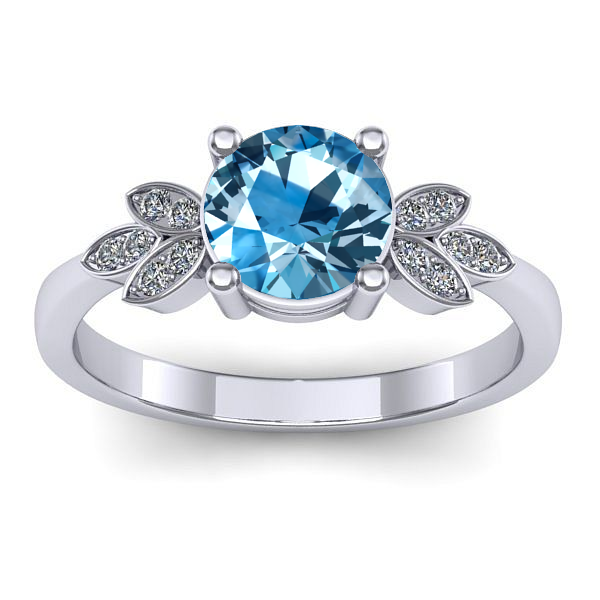 Inel de logodna cu topaz blue rotund