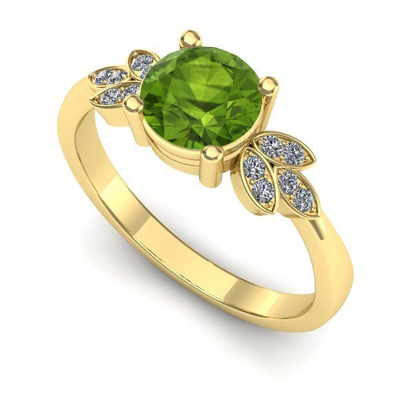 Inel de logodna din aur galben cu peridot