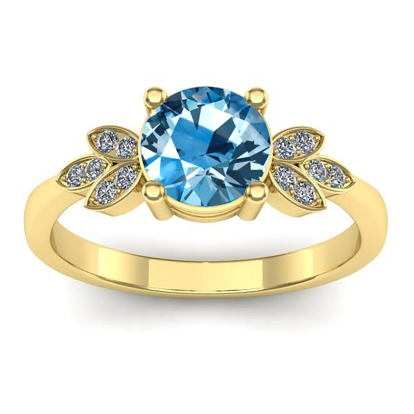Inel cu topaz blue rotund