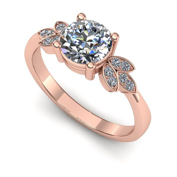 Inel din aur roz cu diamant