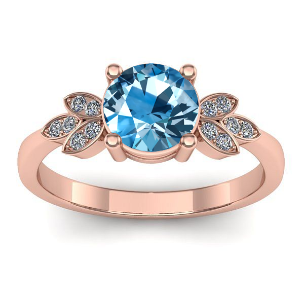 Inel cu topaz blue rotund