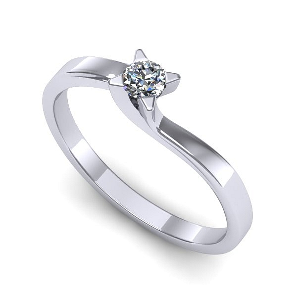 Inel din aur alb cu diamant