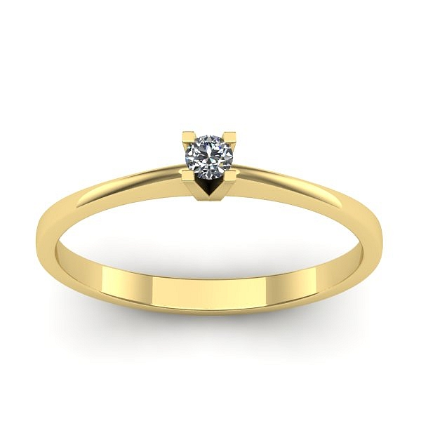 Inel cu diamant rotund