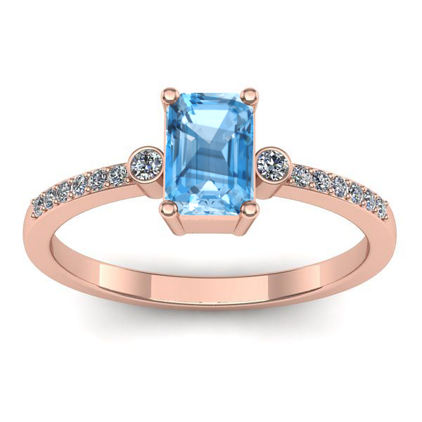 Inel logodna cu topaz blue dreptunghiular